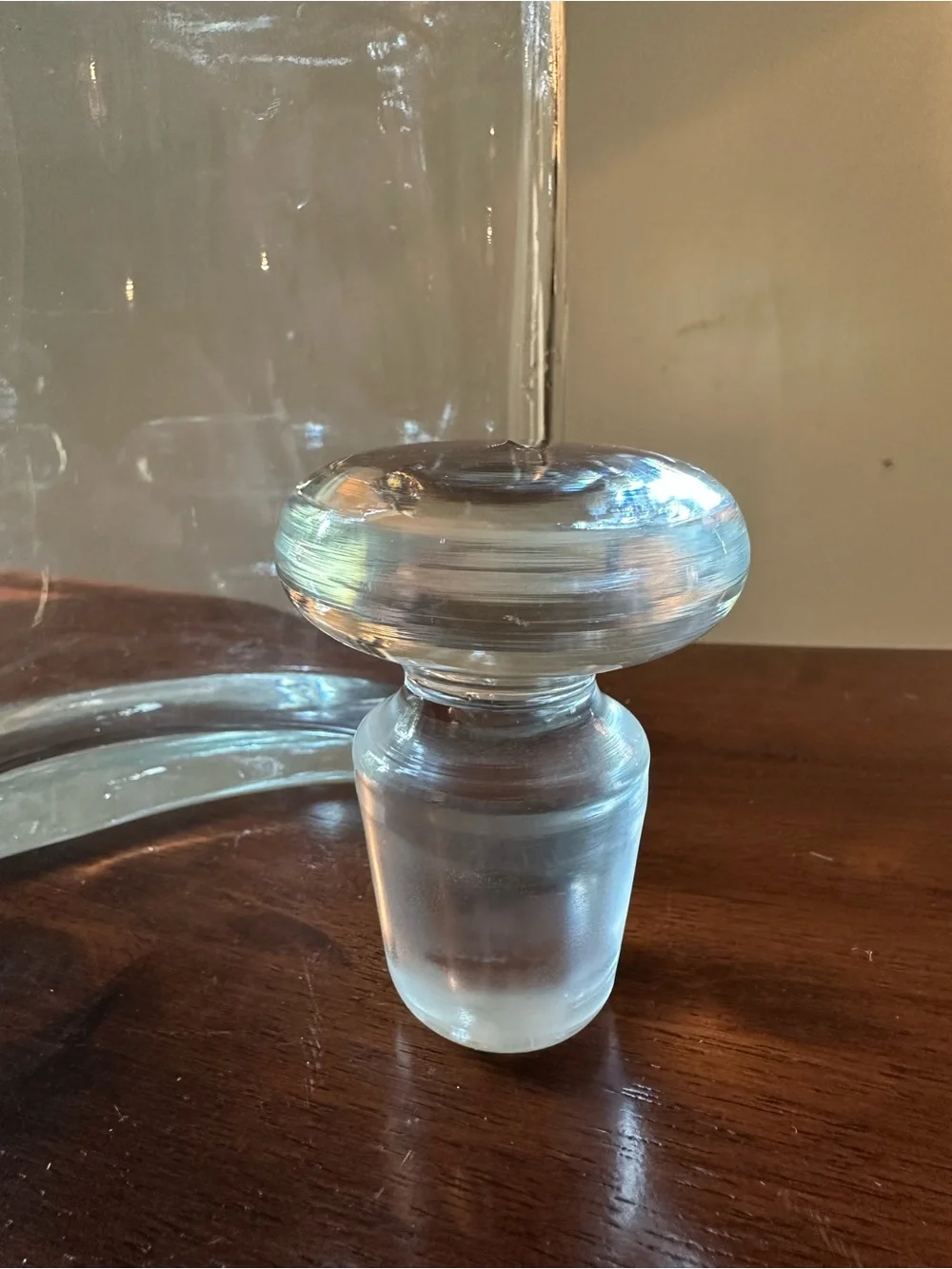 Crate & Barrel • large decanter • glass • heavyweight